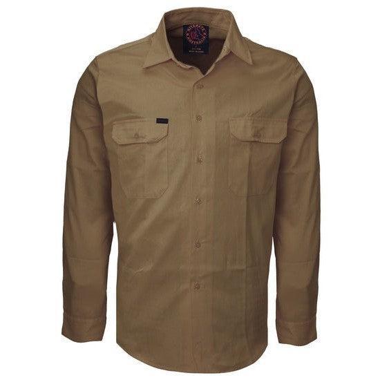 Ritemate Open Front Long Sleeve Mens Shirt - RM1000-Queensland Workwear Supplies