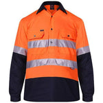 Ritemate Vented Closed Front Lightweight, Long Sleeve 3M Tape - RM107VCFR-Queensland Workwear Supplies