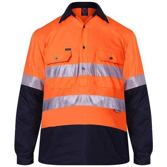 Ritemate Vented Closed Front Lightweight, Long Sleeve 3M Tape - RM107VCFR-Queensland Workwear Supplies