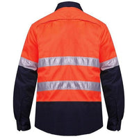 Ritemate Vented Open Front Light Weight, Long Sleeve 3M Tape Shirt - RM107V2R-Queensland Workwear Supplies
