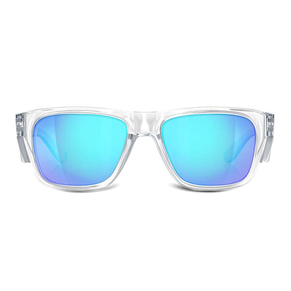 Safestyle Fusions Clear Frame/Mirror Blue Polarised - FCBP100-Queensland Workwear Supplies