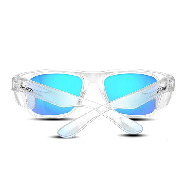 Safestyle Fusions Clear Frame/Mirror Blue Polarised - FCBP100-Queensland Workwear Supplies