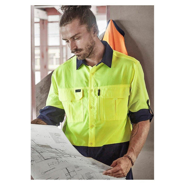 Syzmik Mens Hi Vis Outdoor L/S Shirt - ZW468-Queensland Workwear Supplies