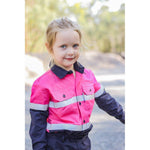 Aussie Kids HiVis Shirt - KIDHVSHT-Queensland Workwear Supplies