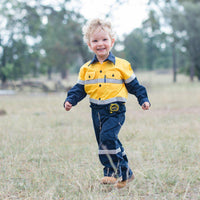 Aussie Kids HiVis Shirt - KIDHVSHT-Queensland Workwear Supplies