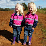 Aussie Kids HiVis Shirt - KIDHVSHT-Queensland Workwear Supplies