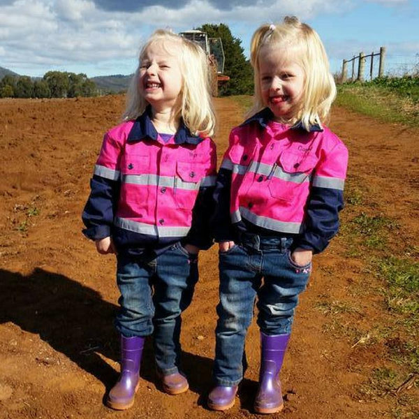 Aussie Kids HiVis Shirt - KIDHVSHT-Queensland Workwear Supplies
