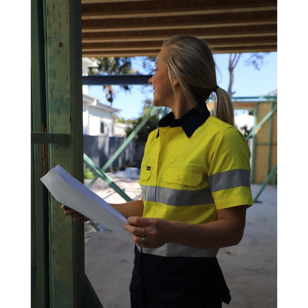 BISLEY WOMENS SHIRT S/S COOL TAPE - BL1896-Queensland Workwear Supplies