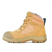 Bata Dakota Zip/Lace Ladies Safety Wheat Boot - 504-88017-Queensland Workwear Supplies