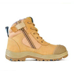Bata Dakota Zip/Lace Ladies Safety Wheat Boot - 504-88017-Queensland Workwear Supplies
