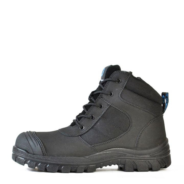Bata Zippy Zip/Lace Safety Black Boot - 804-66641-Queensland Workwear Supplies