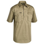 Bisley Closed Front Cotton Short Sleeve Drill Shirt - BSC1433-Queensland Workwear Supplies
