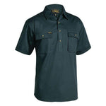 Bisley Closed Front Cotton Short Sleeve Drill Shirt - BSC1433-Queensland Workwear Supplies