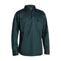 Bisley Closed Front Long Sleeve Cotton Drill Shirt - BSC6433-Queensland Workwear Supplies