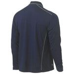 Bisley Cool Mesh Long Sleeve Polo With Reflective Piping - BK6425-Queensland Workwear Supplies