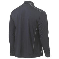 Bisley Cool Mesh Long Sleeve Polo With Reflective Piping - BK6425-Queensland Workwear Supplies
