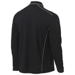 Bisley Cool Mesh Long Sleeve Polo With Reflective Piping - BK6425-Queensland Workwear Supplies
