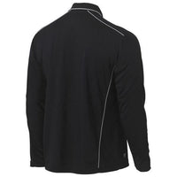 Bisley Cool Mesh Long Sleeve Polo With Reflective Piping - BK6425-Queensland Workwear Supplies