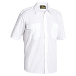 Bisley Epaulette Permanent Press Short Sleeve Shirt - B71526-Queensland Workwear Supplies