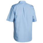 Bisley Epaulette Permanent Press Short Sleeve Shirt - B71526-Queensland Workwear Supplies