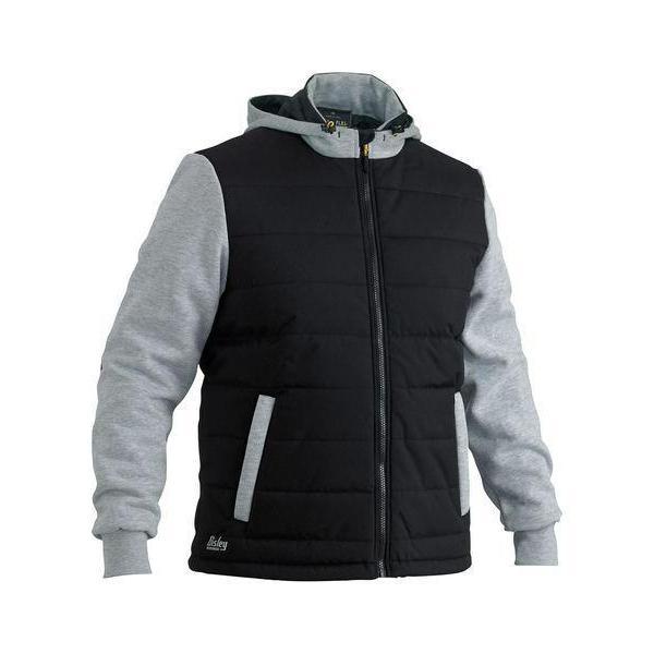 Bisley Flx & Move Contrast Puffer Fleece Hooded Unisex Jacket - BJ6944-Queensland Workwear Supplies