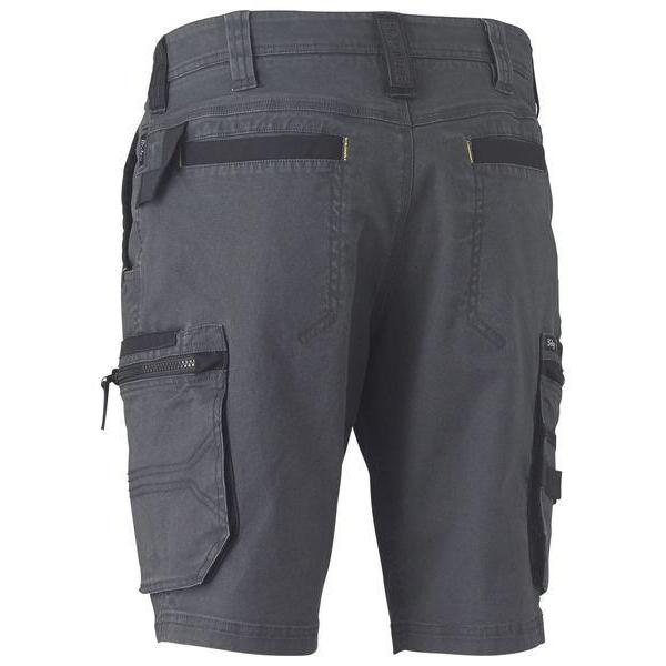 Bisley Flx & Move Stretch Utility Zip Unisex Cargo Shorts - BSHC1330-Queensland Workwear Supplies