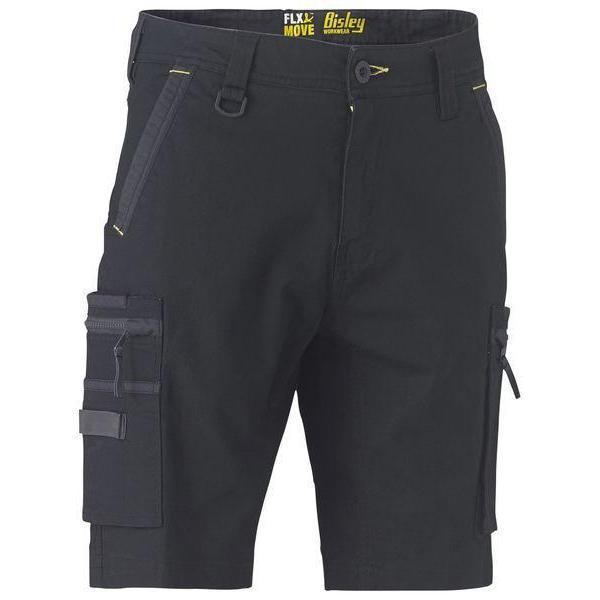 Bisley Flx & Move Stretch Utility Zip Unisex Cargo Shorts - BSHC1330-Queensland Workwear Supplies