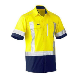 Bisley Flx & Move Taped HiVis Back X-Taped Short Sleeve Unisex Utility Shirt - BS1177XT