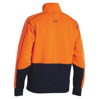 Bisley HiVis 1/4 Zip Unisex Fleece Pullover - BK6989-Queensland Workwear Supplies