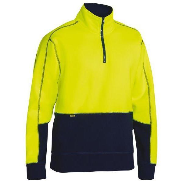 Bisley HiVis 1/4 Zip Unisex Fleece Pullover - BK6989-Queensland Workwear Supplies