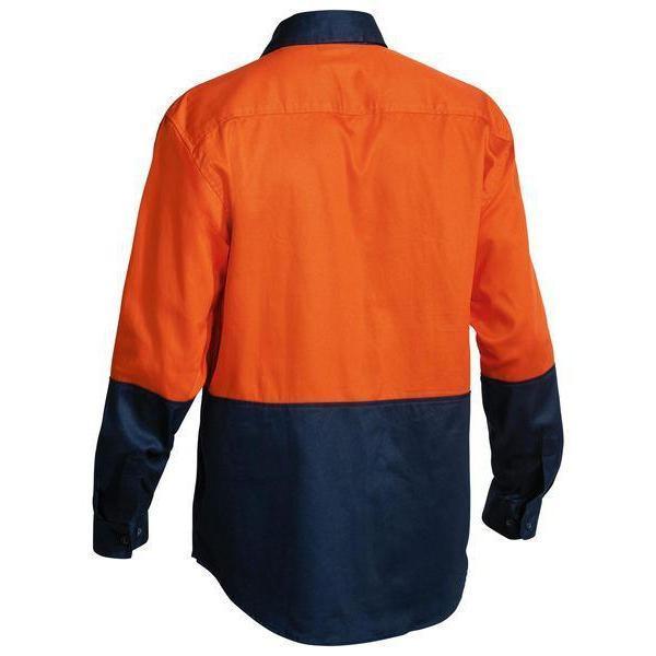 Bisley HiVis 2 Tone Long Sleeve Drill Shirt - BS6267-Queensland Workwear Supplies