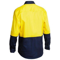 Bisley HiVis 2 Tone Long Sleeve Mens Drill Shirt - BSC6267-Queensland Workwear Supplies