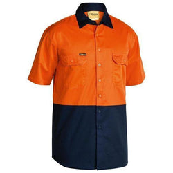 Bisley HiVis Cotton Drill Short Sleeve Shirt - BS1895