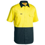Bisley HiVis Cotton Drill Short Sleeve Shirt - BS1895-Queensland Workwear Supplies