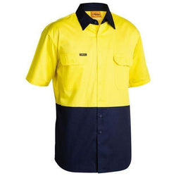 Bisley HiVis Cotton Drill Short Sleeve Shirt - BS1895