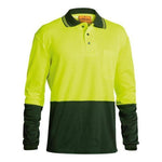 Bisley HiVis Long Sleeve Mens Polo - BK6234-Queensland Workwear Supplies
