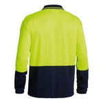 Bisley HiVis Long Sleeve Mens Polo - BK6234-Queensland Workwear Supplies