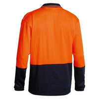 Bisley HiVis Long Sleeve Mens Polo - BK6234-Queensland Workwear Supplies