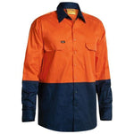 Bisley HiVis Vented Cotton Drill Long Sleeve Shirt - BS6895-Queensland Workwear Supplies