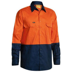 Bisley HiVis Vented Cotton Drill Long Sleeve Shirt - BS6895