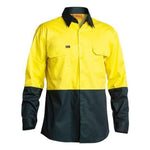 Bisley HiVis Vented Cotton Drill Long Sleeve Shirt - BS6895-Queensland Workwear Supplies