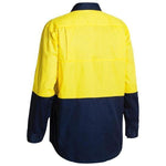 Bisley HiVis Vented Cotton Drill Long Sleeve Shirt - BS6895-Queensland Workwear Supplies