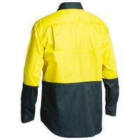Bisley HiVis Vented Cotton Drill Long Sleeve Shirt - BS6895-Queensland Workwear Supplies