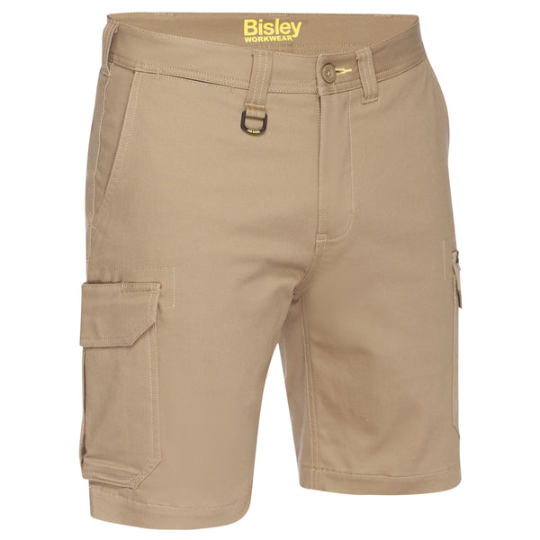 Bisley Mens Stretch Cotton Drill Cargo Shorts - BSHC1008-Queensland Workwear Supplies