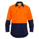Bisley Mens X-Airflow HiVis Ripstop 2 Tone Long Sleeve Shirt - BS6415-Queensland Workwear Supplies