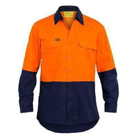 Bisley Mens X-Airflow HiVis Ripstop 2 Tone Long Sleeve Shirt - BS6415-Queensland Workwear Supplies