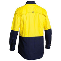 Bisley Mens X-Airflow HiVis Ripstop 2 Tone Long Sleeve Shirt - BS6415-Queensland Workwear Supplies
