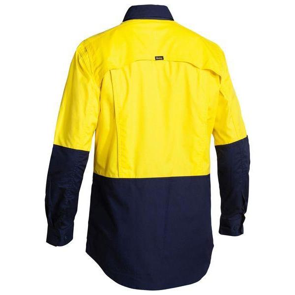 Bisley Mens X-Airflow HiVis Ripstop 2 Tone Long Sleeve Shirt - BS6415-Queensland Workwear Supplies