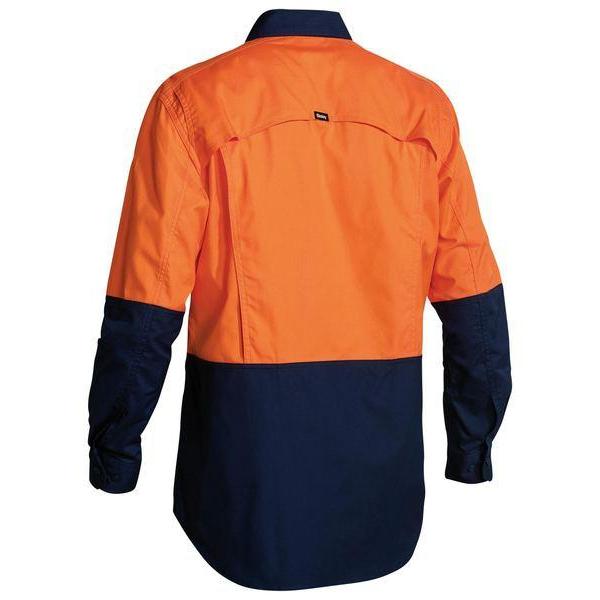 Bisley Mens X-Airflow HiVis Ripstop 2 Tone Long Sleeve Shirt - BS6415-Queensland Workwear Supplies