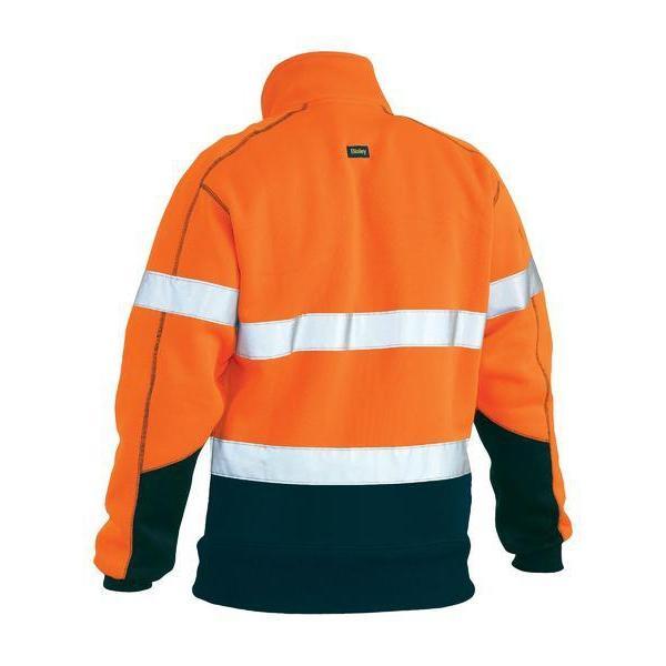 Bisley Taped HiVis 1/4 Zip Unisex Fleece Pullover - BK6989T-Queensland Workwear Supplies